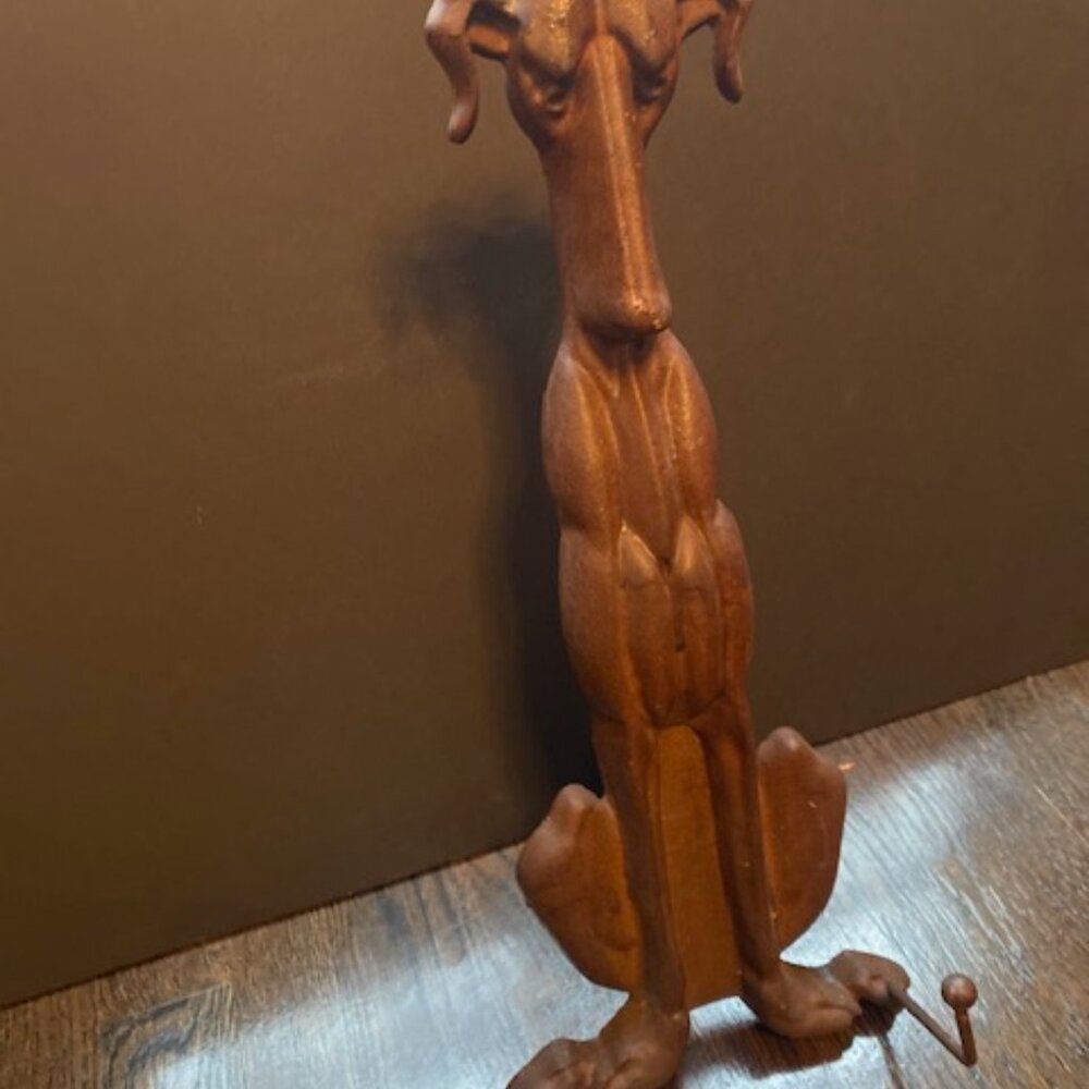 Vintage Cast Iron Hound Dog stand 17" x 7 3/4"